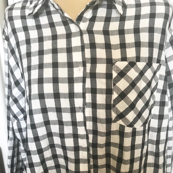 🔥2 x $25🔥Ava & Viv plus size black plaid button - Picture 4 of 6